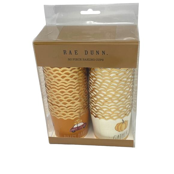 NWT Rae Dunn Happy Harvest Gather Cupcake Baking Cups 50 Count Fall - Picture 2 of 8